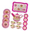 Colaxi Afternoon Tea Set Toys with Metal Teapots Cups Plates Kitchen Pretend Play Toys for Toddlers Birthday Gift Children Kids, Cake view 2