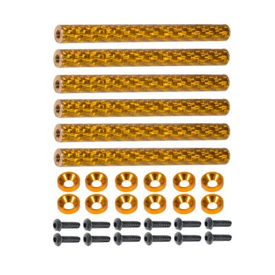 AMK 6Pcs 78mm Carbon Fiber Bumper Tube Link Rods 1/10 Crawler Body Support Bars for LCG Chassis DIY Cheater Rigs Axial SCX10 II Element Enduro TRX6 TRX4 Upgrades (Orange)