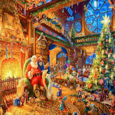 1000 Piece Puzzle for Adults Christmas Cabin Christmas Puzzle, Santa Claus Christmas Puzzles 1000 Pieces, Santa's House 1000 Piece Puzzle for Adults Christmas, Christmas Vacation Jigsaw Puzzles