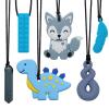 Chew Necklaces for Sensory Kids, Sensory Toys for Kids with Autism, ADHD, SPD, 6 Pack Chewy Necklace for Anxiety Fidgeting Relief view 1