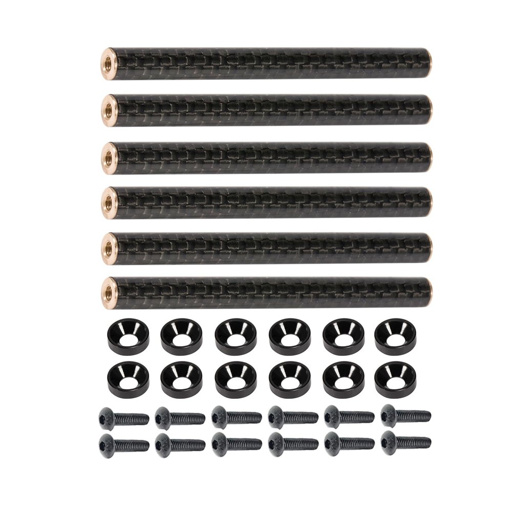 AMK 6Pcs 78mm Carbon Fiber Bumper Tube Link Rods 1/10 Crawler Body Support Bars for LCG Chassis DIY Cheater Rigs Axial SCX10 II Element Enduro TRX6 TRX4 Upgrades (Black)