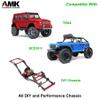 AMK 6Pcs 78mm Carbon Fiber Bumper Tube Link Rods 1/10 Crawler Body Support Bars for LCG Chassis DIY Cheater Rigs Axial SCX10 II Element Enduro TRX6 TRX4 Upgrades (Black) view 2