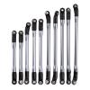 10Pcs/Set Metal Link Set Plastic Rod End for 1/10 RC Crawler Car for A-xial SCX10 II 90046 Modification Accessories (Color : Gray) view 1