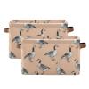 Aslsiy Storage Basket Funny Geese Nursery Bins Apricot Baby Box Canvas Clothes Shelf Basket Laundry Hamper Gift Basket for Home Closet 2 Pcs view 1