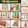 BenLouis Christmas School Stationery Set Party Favors Xmas Classroom Gift Prizes Bulk for Students Kids Holiday Stockings Pinata Filler School Goodie Bag Stuffers Decor24set Christmas  view 3