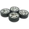 WONFAST 4PCS 65mm RC Rally Car Rubber Tires and 6-Spokes Wheel Rims 12mm Hex Compatible with 1/10 RC On-Road Rally Racing Car for HSP Tamiya Sakura HPI WR8 HSP TT02 WLtoys RC Parts (Silver) view 2
