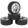 WONFAST 4PCS 65mm RC Rally Car Rubber Tires and 6-Spokes Wheel Rims 12mm Hex Compatible with 1/10 RC On-Road Rally Racing Car for HSP Tamiya Sakura HPI WR8 HSP TT02 WLtoys RC Parts (Silver) view 3