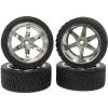 WONFAST 4PCS 65mm RC Rally Car Rubber Tires and 6-Spokes Wheel Rims 12mm Hex Compatible with 1/10 RC On-Road Rally Racing Car for HSP Tamiya Sakura HPI WR8 HSP TT02 WLtoys RC Parts (Silver) view 4