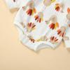 FYBITBO Thanksgiving Baby Girl Boy Outfit Turkey Pullover Sweatshirt Romper Long Sleeve Onesie Cute Fall Clothes (beige tukey romper,12-18 Months) view 4
