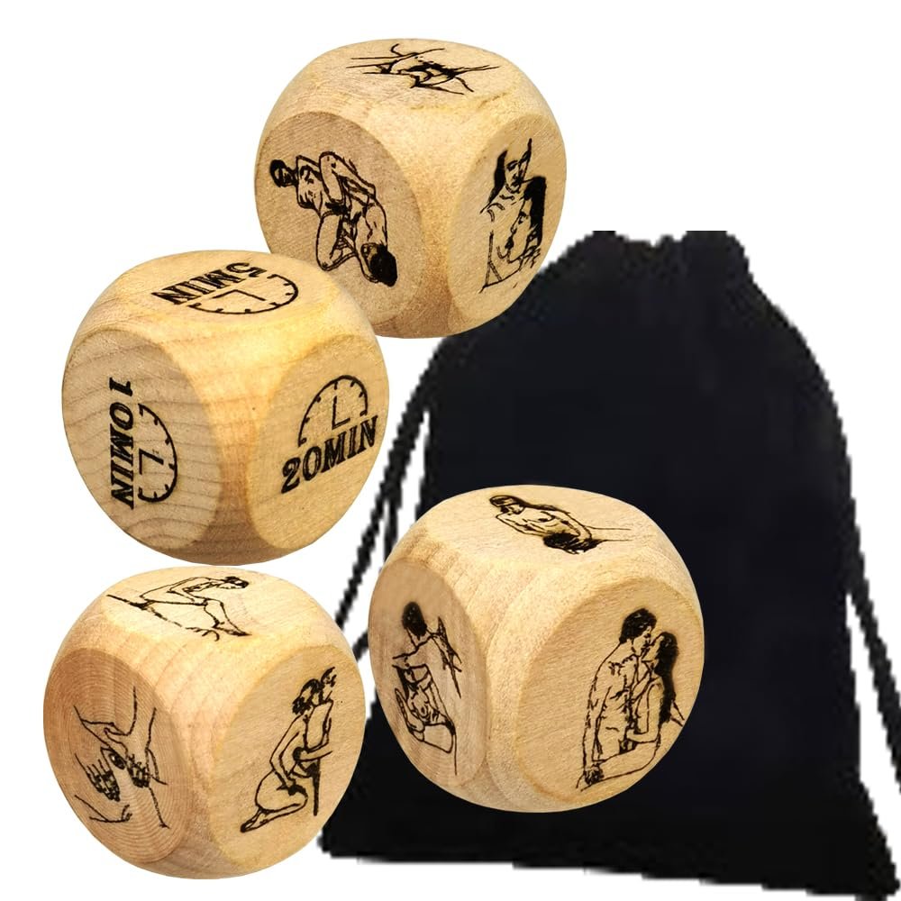 4Pcs Luxury Funny Private Couple Dice - Party Decision Love Dice/Lover Night Naughty Dice - Improve Love of Lover Gift