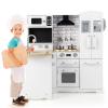 Fireflowery Kids Corner Play Kitchen, Wooden Toy Kitchen Set with Sounds, Pretend Play Kitchen for Kids with Kitchen Accessories,11-in-1 Toddler Kitchen Gifts for Ages 3+ view 1