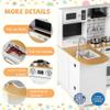 Fireflowery Kids Corner Play Kitchen, Wooden Toy Kitchen Set with Sounds, Pretend Play Kitchen for Kids with Kitchen Accessories,11-in-1 Toddler Kitchen Gifts for Ages 3+ view 2
