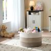 Luxury Little Extra Large Nursery Storage Basket, 22 x 22 x 14 inches - 100% Cotton Rope Baskets with Handles, Blanket Basket for Toys, Blankets & Pillows - Brown & White view 3