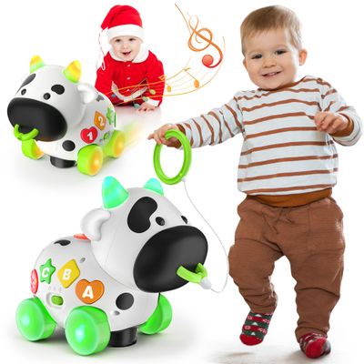 Talkfun Musical Cow Toys for 1+ Year Old Boy Girl, Bilingual Baby Toy 6-12-18 Month, One Year Old Boy Toys, 1 Year Old Girl Gift, Learning Toddler Toy Age 1-2, First Christmas 1st Birthday Gift