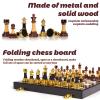 15" Acrylic Chess Sets for Adults Kids with Zinc Alloy + Acrylic Chess Pieces & Portable Folding Wooden Chess Board Travel Tournament Chess Set Strategy Board Game Gift  Chessmen view 4