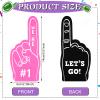 Sinmoe 24 Pcs Mini Foam Finger Baseball Fan Mini Foam Finger, We're #1 Sports Themed Party Supplies for Baseball Hockey Football Basketball Events Team Gifts(Black, White, Pink) view 2