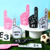 Sinmoe 24 Pcs Mini Foam Finger Baseball Fan Mini Foam Finger, We're #1 Sports Themed Party Supplies for Baseball Hockey Football Basketball Events Team Gifts(Black, White, Pink) view 4