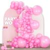 PartyWoo Pearl Pink Balloons 140pcs Different Sizes of 18 12 10 5 Inch Light Pastel Baby Pink Balloon Arch Kit Garland for Girl Baby Shower Princess Gender Reveal Birthday Party Decorations Pink-Z44 view 1