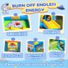 NBSPORT Inflatable Bounce House with Blower for Kids 3-6 y/o, Jumping Castle with Slide, 112x63x67'' Toddlers Bouncer with Ball Pit, Bouncy House for Indoor/Outdoor view 3