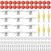 Jexine 6 Sets DIY Fingerboard Kit Fingerboard Accessories Mini Finger Skateboard Parts Include 12 Brackets 54 Screws 30 Nuts 6 Screwdriver 24 Board Wheels Tool for 96mm(Red) view 1