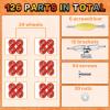 Jexine 6 Sets DIY Fingerboard Kit Fingerboard Accessories Mini Finger Skateboard Parts Include 12 Brackets 54 Screws 30 Nuts 6 Screwdriver 24 Board Wheels Tool for 96mm(Red) view 3
