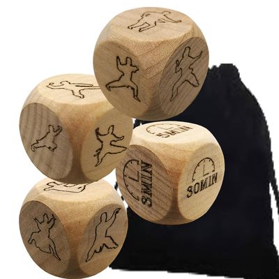 4Pcs Luxury Tai Chi Sports Fitness Body Exercise Couple Dice Sports Game Dice/Family Night Naughty Dice - Improve Sports Fun Gift