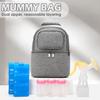JforSJizT Breastmilk Bottles Cooler Bag with Ice Pack,Nylon Breast Pump Bag Backpack with Cooler Compartment,Double Layer Breast Pump Carrying Bag for Nursing Moms,Fits 6pcs 9 Ounces Bottles,Grey view 3