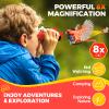 Binoculars for Kids 8x21 High-Resolution Real Optics with Magnifying Glass & Whistle Compass, Kids Binoculars for 3-12 Years Boys and Girls, Best Kids Toys for Outdoor Bird Watching, Hiking, Travel view 2