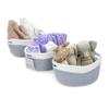 Woven Storage Basket 3 Pack - Medium Woven Basket Cotton Rope Blanket Basket Closet Baskets with Handles Woven Storage Bins Wicker Storage Basket for Blankets Living Room Shelf Baskets for Storage view 1