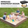 MRWiZMS Sandbox Cover, Lid-60in, 420D Oxford Cloth Waterproof, UV Resistant and Dustproof, Suitable for Children's Sandbox Protection (Black, 60"L x 60"W x 8"H) view 4