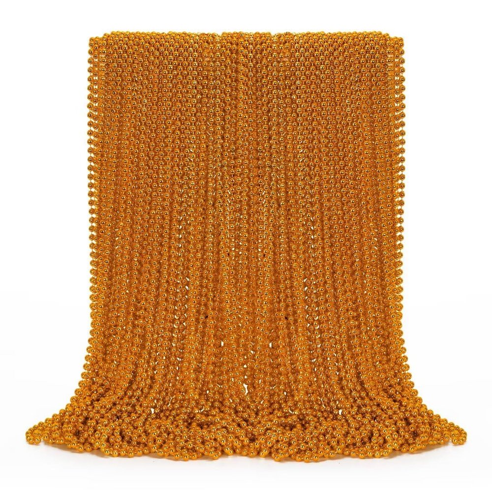 72PCS Mardi Gras Beads, Orange Halloween Beaded Necklace Party Favors, 33" Mardi Gras Bead Necklaces Women Men, Festival Parade Throw Accessories for Mardi Gras Halloween Events Celebrations