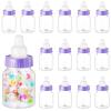 36 Pcs 3.5 Inch Mini Plastic Baby Bottle for Shower Favor - Clear Candy Box Feeding Bottle Decor Gift (Purple) view 1
