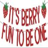 It's Berry Fun to be One Banner, Strawberry 1st Birthday Decorations, Berry Sweet Baby Shower Decoration, First Baby Girls One Year Old Birthday Party Supplies Red Green view 1