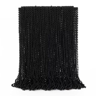 72PCS Mardi Gras Bead Necklace, Halloween Black Bead Necklaces Stuff Accessories, 33" Mardi Gras Beads Necklace Costume, Festival Parade Throw for Halloween Wedding Party Events Supplies Decorations