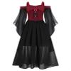 Yruioon Girls Renaissance Medieval Princess Sweetheart Lace Up Dress Victorian Queen Gown Burgundy 6 Years view 3
