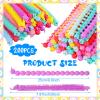 Chivao 200 Pack Bulk Stretchy String Fidget Toys Animal Sensory Toys for Kids and Adults Colorful Fidget Worm Stress Anxiety Relieve Goodie Bag Fillers Classroom Prizes Birthday Gifts (Cute Style) view 2