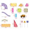 PicassoTiles 60pc Magnetic Tile Race Car Track Set STEM Construction Road Kit Building Blocks for Kids Toddlers Age 3 Plus Educational Travel Toy Sensory Preschool Learning for Boys and Girls PTMR60 view 3