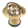 Antique Brass Globe Engraved Armillary Sphere Globe On Black Wooden Base For Home & Office Decor view 1