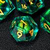 Beholder's Dragon Eye DND Dice Set,Sharp Edge Liquid Core Resin Handmade Dice with Gift Box 7 PCS for Role Playing Dungeons and Dragons Ttrpg(Green Dragon Eye) view 2