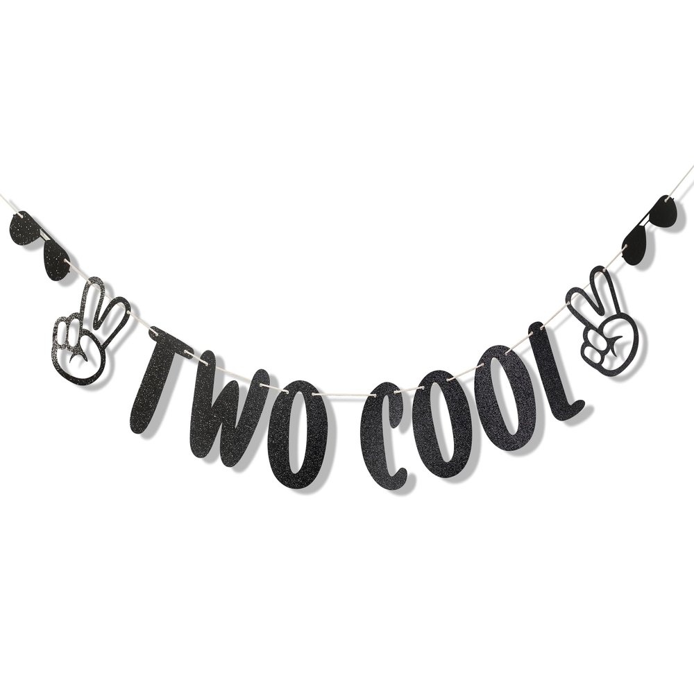 Two Cool Birthday Banner for Boys - Two Cool Second Birthday Party Supplies, 2nd Party Decor,2nd Boys Cake Smash Photo Prop