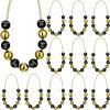 Lyrow 12 Pcs Happy New Year Jumbo Ball Necklace Bulk 2026 Black Gold New Year Eve Bead Necklace Party Accessories Assorted Holiday Beaded Costume for Party Favors view 1