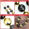 Lyrow 12 Pcs Happy New Year Jumbo Ball Necklace Bulk 2026 Black Gold New Year Eve Bead Necklace Party Accessories Assorted Holiday Beaded Costume for Party Favors view 3
