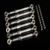 GTBRacing CNC Aluminum Metal Front +Rear Adjustable Suspension Steering Turnbuckle Pull Tie Rod for 1/5 RC Car LOSI MTXL Upgrade Part (Silver) view 1