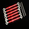 GTBRacing CNC Aluminum Metal Front +Rear Adjustable Suspension Steering Turnbuckle Pull Tie Rod for 1/5 RC Car LOSI MTXL Upgrade Part (Red) view 1