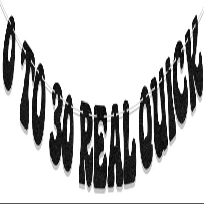 0 to 30 Real Quick Banner Here Lies My Youth Banner Cheers to 30 Years Party Decoration Funny Thirty Birthday Party Supplies Black Glitter