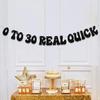 0 to 30 Real Quick Banner Here Lies My Youth Banner Cheers to 30 Years Party Decoration Funny Thirty Birthday Party Supplies Black Glitter view 3