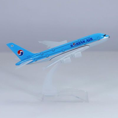 yuanpulalala 1: 400 Passenger Aircraft A380 Aircraft Model 14cm Korean Air Alloy die-Casting Model Gift