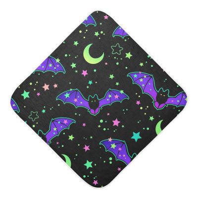 YETTASBIN Halloween Bat Baby Towel, Ultra Soft Absorbent Cotton Baby Hooded Bath Towel for Newborn Baby Boy Girl, Toddler, Infant Registry Gift - 35 x 35 Inch