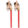 2PCS Inflatable Pony Stick Horse Costume - Halloween/Western Cowboy/Horse Baby Shower Birthday Party Decorations - 37 Inches (Red) view 1
