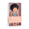 Miniland Doll 15'' Colourful Edition Caucasian Curly Black Hair Boy with Lead Color Rompers (Box) - Made in Spain, Anotomically Correct, Quality, Inclusion view 4